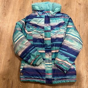 Girls 10/12 Zero X Posur Boarding Co. jacket. Super warm, zipper, snaps.